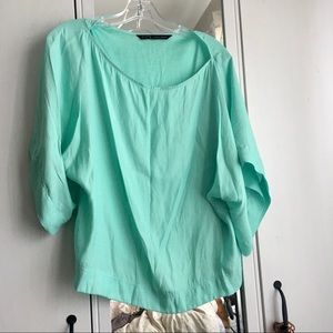 🔸3/30$🔸 Zara Kimono-Sleeves Silk Mint Green Top